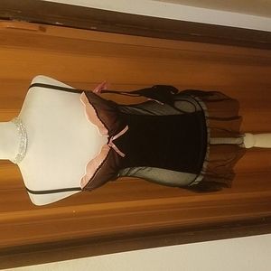 BLACK AND PINK BABY DOLL @ THONG